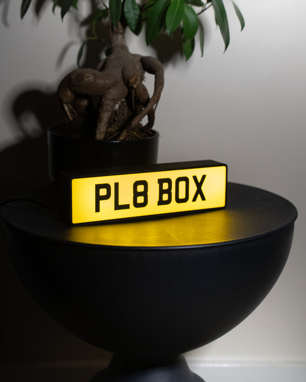 Custom UK Number Plate Lightbox - Yellow