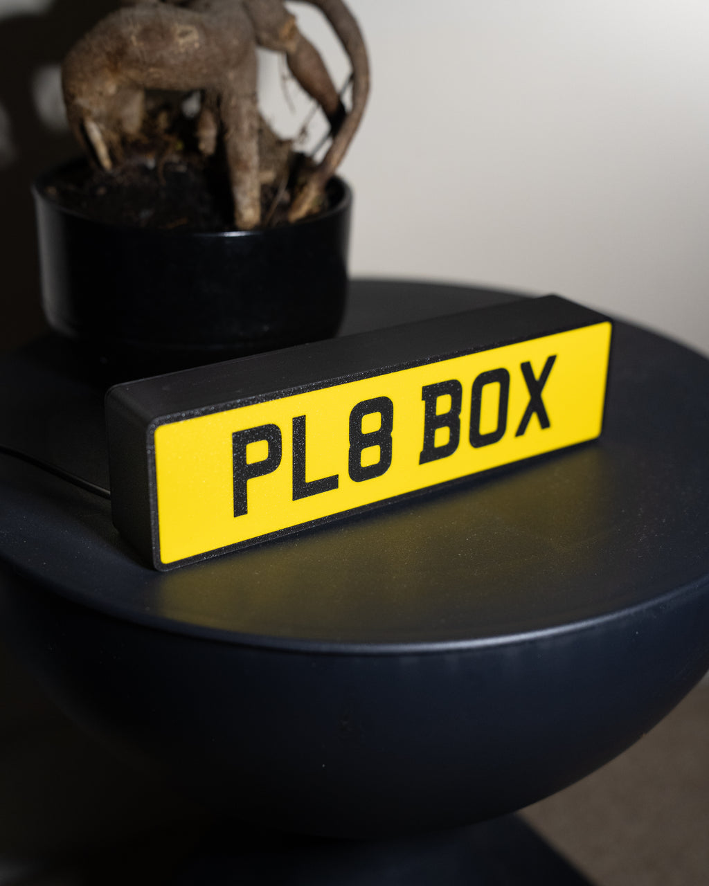 Custom UK Number Plate Lightbox - Yellow