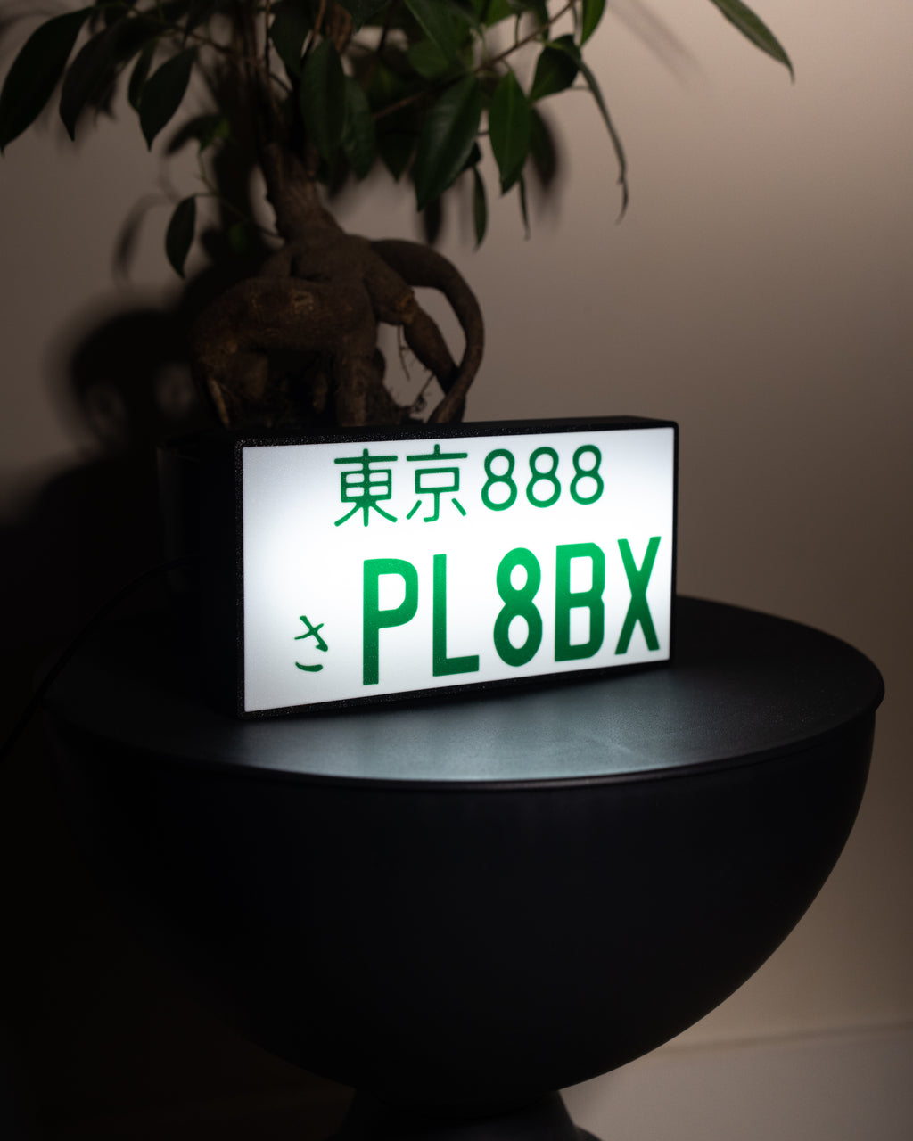 Custom Japanese License Plate Lightbox - White