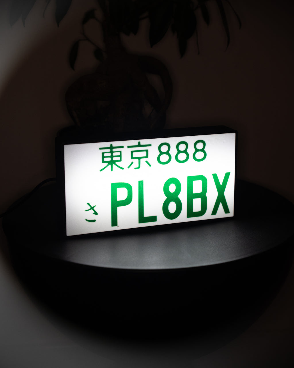 Custom Japanese License Plate Lightbox - White