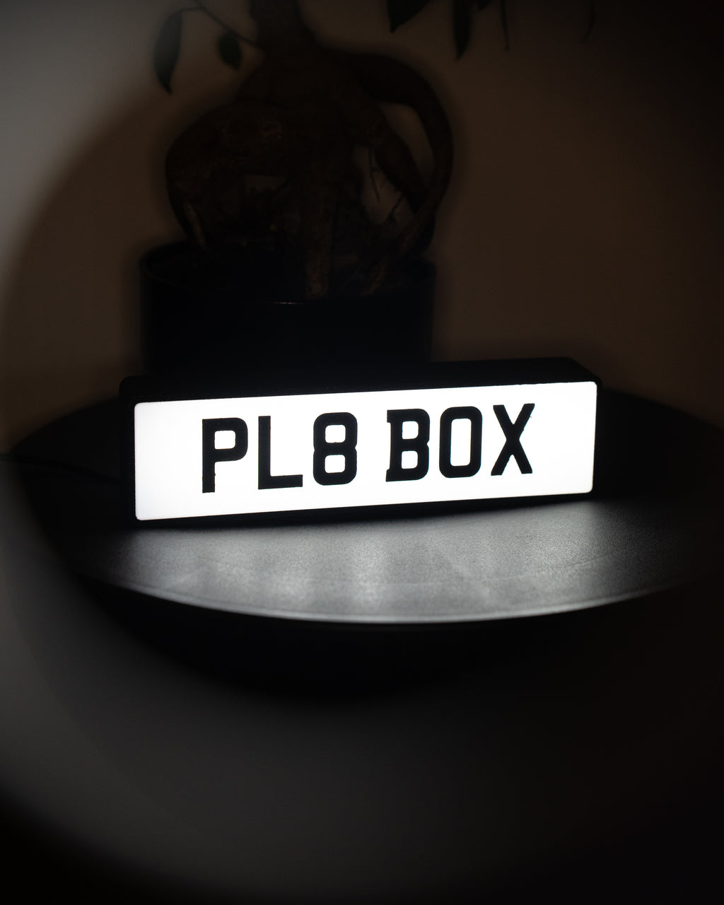 Custom UK Number Plate Lightbox - White