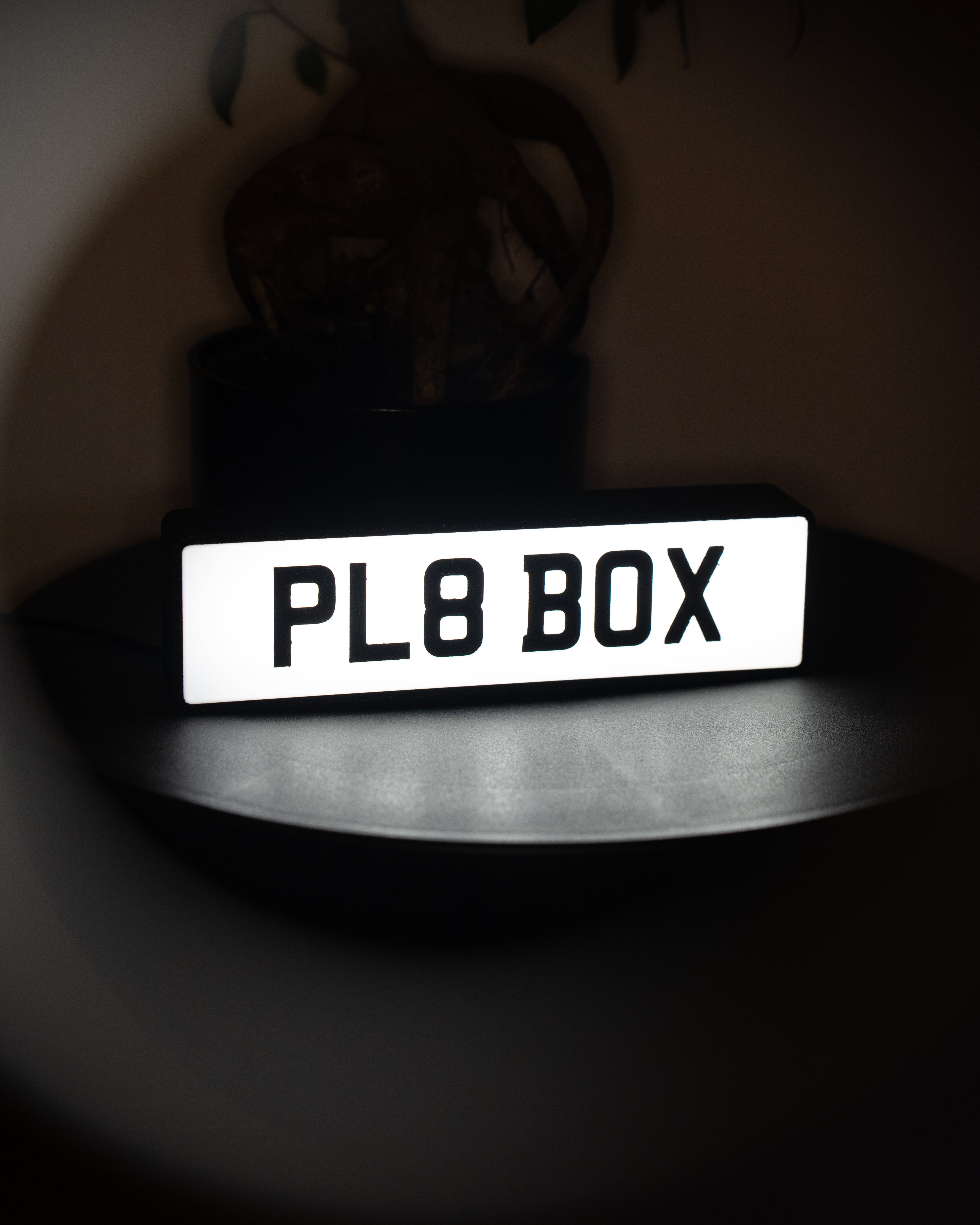 Custom UK Number Plate Lightbox - White