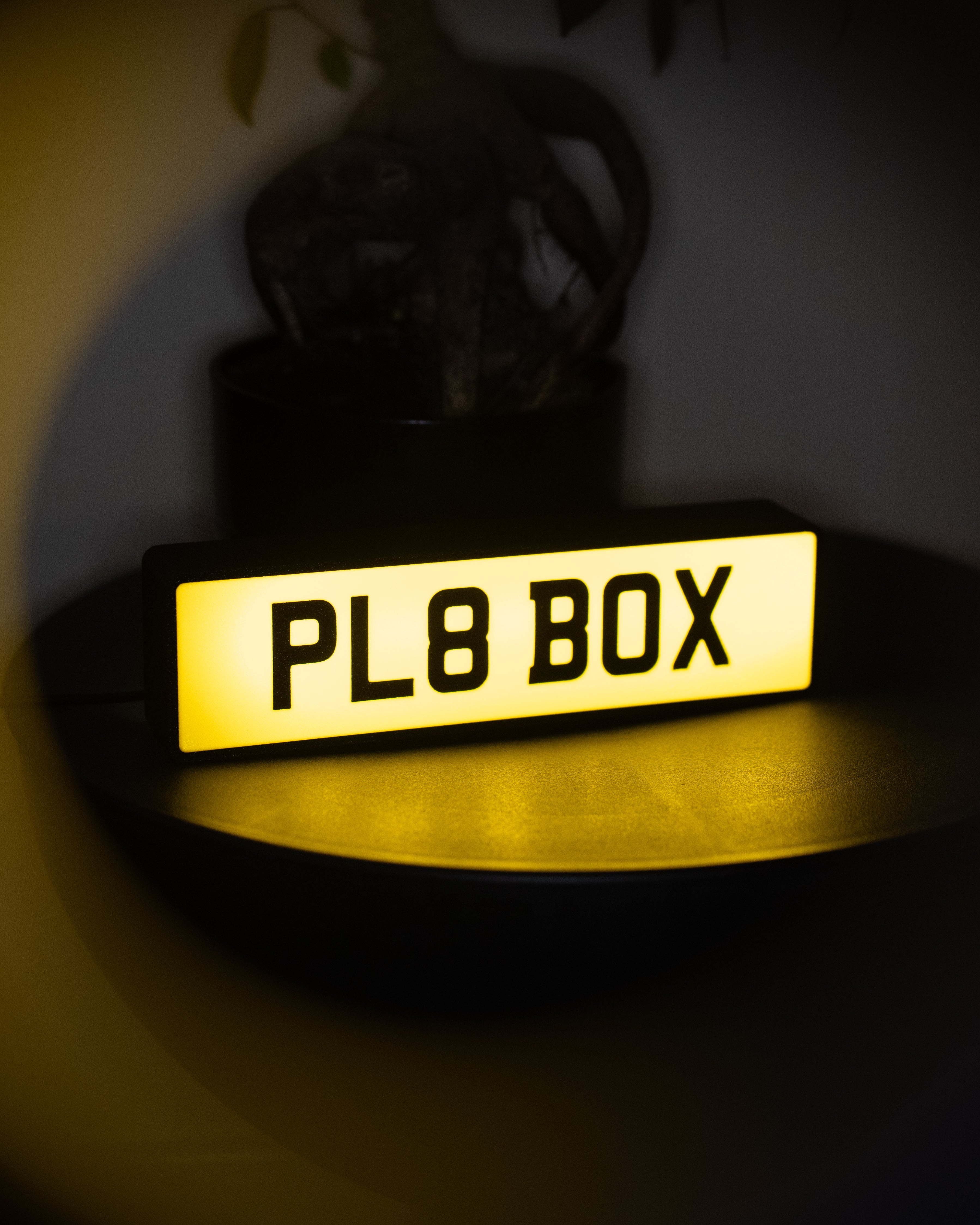 Custom UK Number Plate Lightbox - Yellow